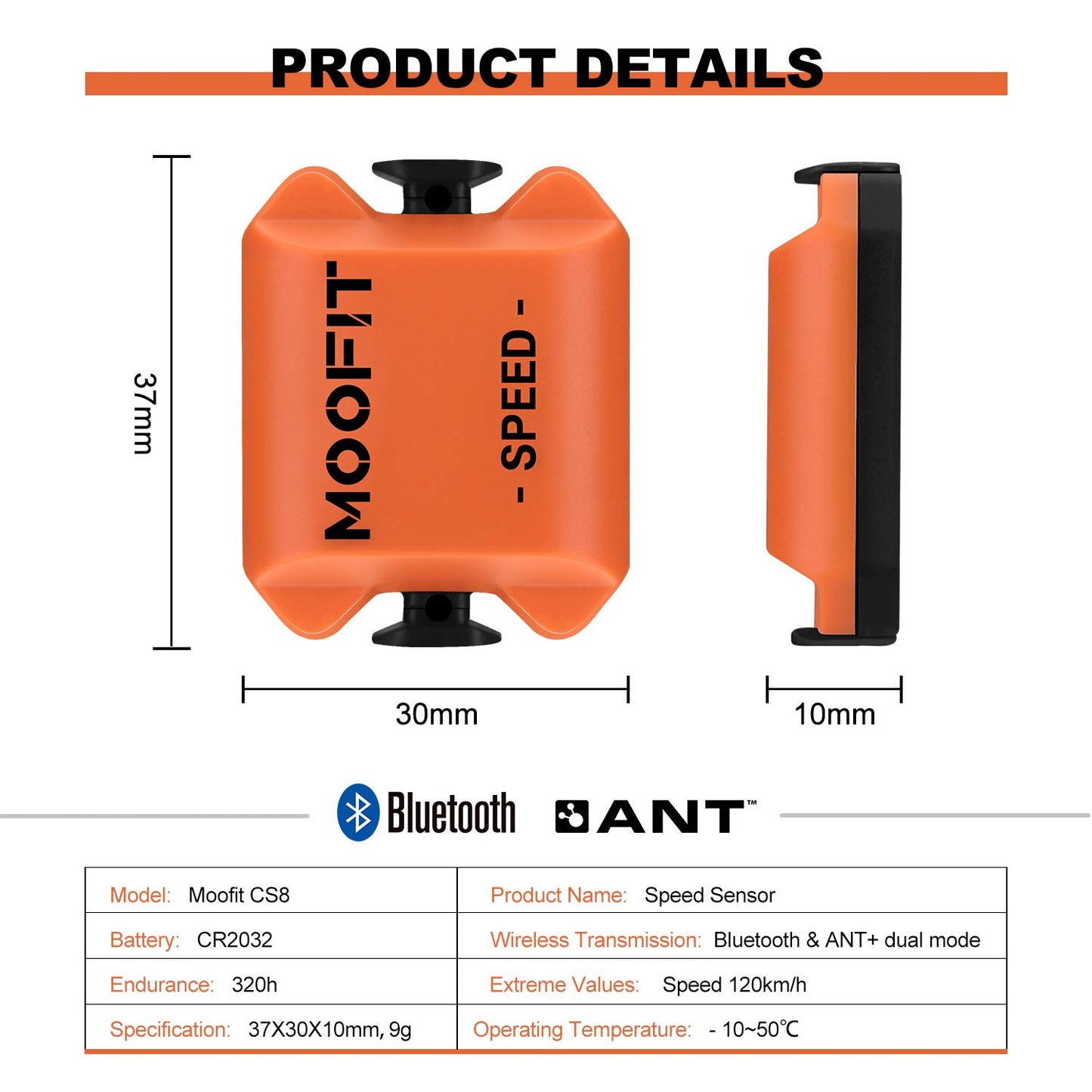 Moofit CS8-S Cycling Speed Sensor